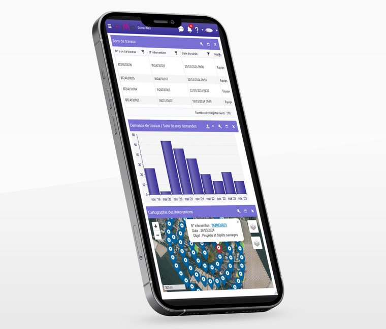 Le suivi des bons de travaux peut se faire sur un smartphone ou une tablette.